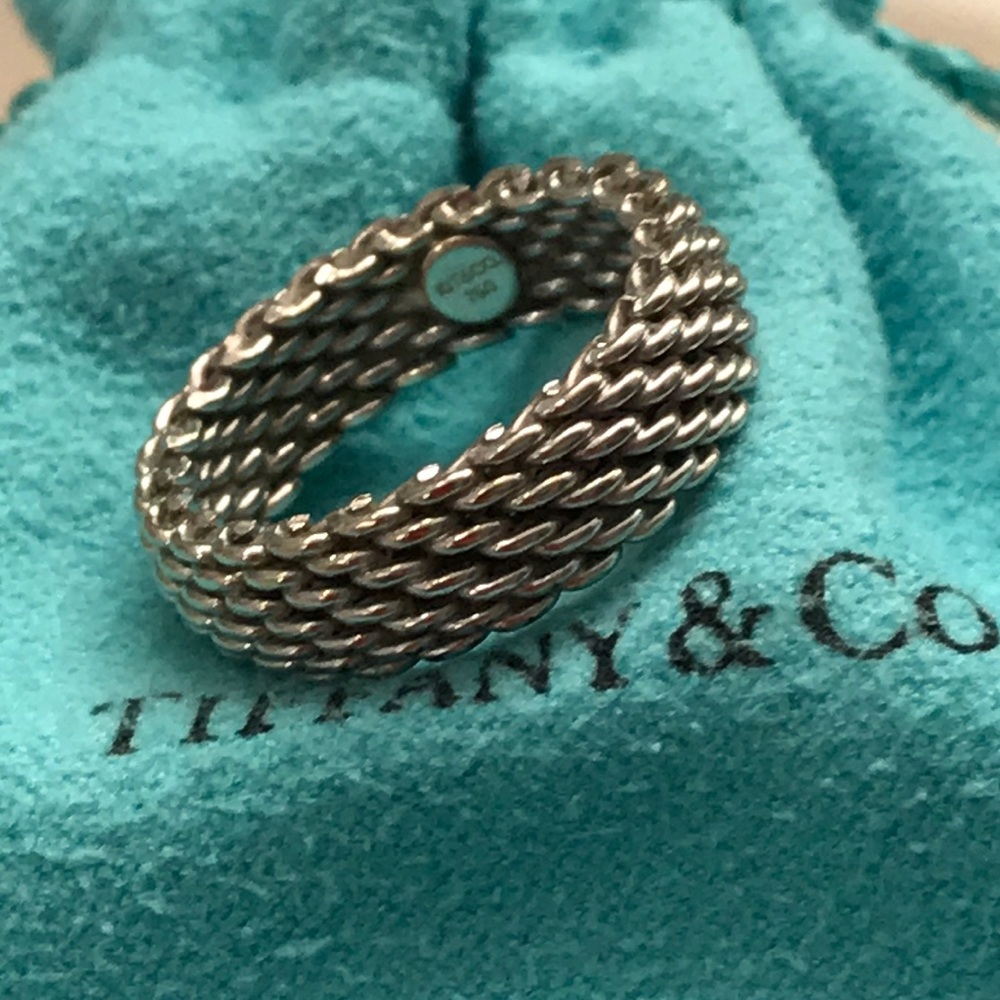 Tiffany & Co. Somerset Mesh Ring. 18K WG